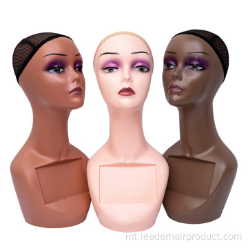 Female Makeup Display Wig Mannequin Heads Għall Parrokki